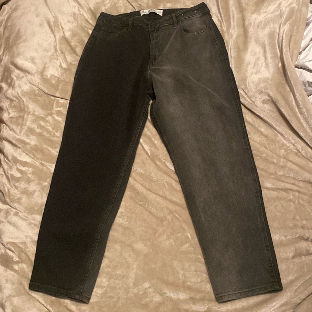 Holister two toned high rise mom jeans